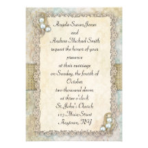 Shabby Pearls Personalized Invitations
