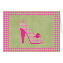 Shabby Pink Rose Plaid Shoe  (6)