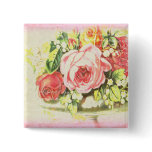 Shabby Rose Collage Art buttons