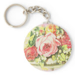 Shabby Rose Collage Art keychains