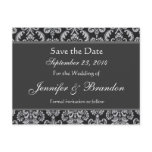 Shades of Grey Damask Save The Date Postcard