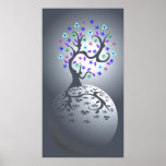 Shades of Nature  Butterfly Tree Poster