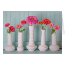 Shades Of Pink Zinnia Bouquets Photography Greeting Card