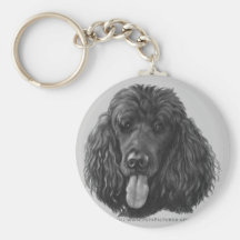 Shadow, Black Standard Poodle Key Chain