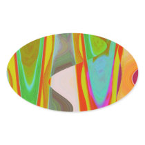 Shadow Talk - Acrylic Oriental Colour Art Oval Sticker