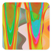 Shadow Talk - Acrylic Oriental Colour Art Square Stickers