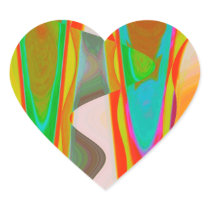 Shadow Talk - Acrylic Oriental Colour Art Heart Sticker