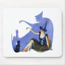 Shadow Witch and her Black Cat Mouse Pad