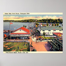 Shafer Lake, Indiana Ideal Beach Resort Posters