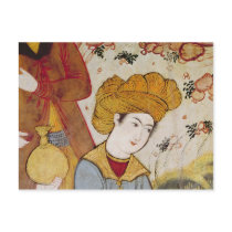 Shah Abbas I  and a Courtier offering Postcard