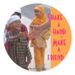 Shake a hand Make a friend stickers