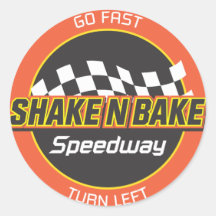 Shake n Bake Speedway decal Round Sticker