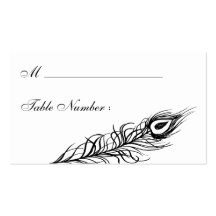 Shake your Tail Feathers Place Card (black) Business Card Templates