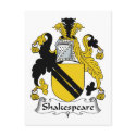 Shakespeare Family Crest postcards