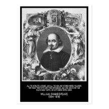 Shakespeare Quote ~ All The World's A Stage Post Card