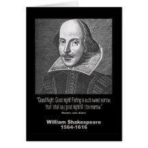 Shakespeare Quote ~ Good Night, Good night! Greeting Cards