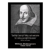 Shakespeare Quote ~ Good Night, Good night! Post Card