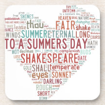 Shakespeare Sonnet 18 Beverage Coasters