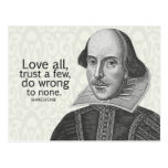 Shakespeare's Love All, Trust a Few, Do... Quote Post Cards
