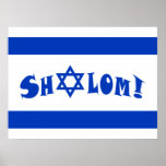 Shalom Flag of Israel posters