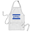 Shalom In Hebrew 'Block Lettering & Star of David aprons