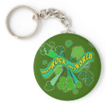 sham ROCK my WORLD Green St Pats Tshirt Key Chains
