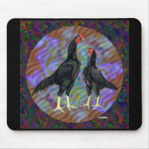Shamo:  Black Pair Mouse Pads