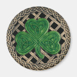 Shamrock And Celtic Knots Magnet Black