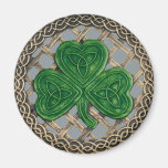 Shamrock And Celtic Knots Magnet Grey