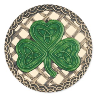 Shamrock And Celtic Knots Stickers Beige