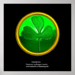 Shamrock detail from SAINT PATRICK'S CELTIC HEART posters