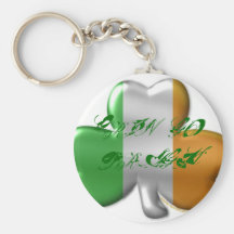 shamrock, ERIN GO BRAGH Keychain