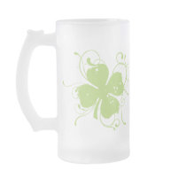 Shamrock Frosted Glass Mug
