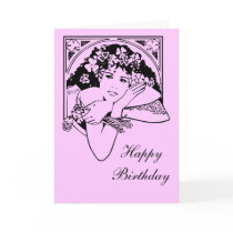 Shamrock girl on any colour greeting card
