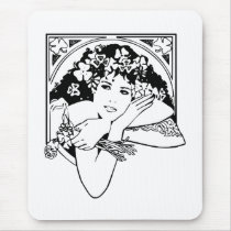 Shamrock girl on any colour mouse pads