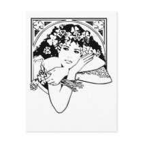 Shamrock girl on any colour postcard