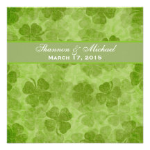 Shamrock Green Irish Wedding Invitation