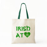 Shamrock 'Irish at heart' bag green text
