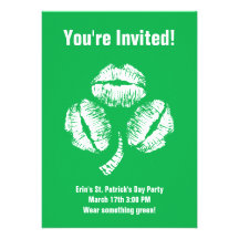 Shamrock Kisses Custom Announcements