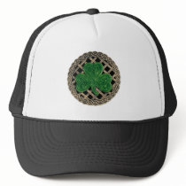 Shamrock, Lattice And Celtic Knots On Black Hat