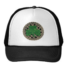Shamrock, Lattice And Celtic Knots On Black Hat