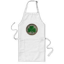 Shamrock, Lattice And Celtic Knots On Grey Apron
