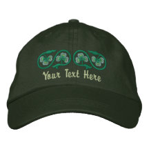 Shamrock Line and Scroll Embroidered Baseball Caps