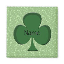 Shamrock Name Square Magnet Template