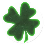 Shamrock on white round stickers