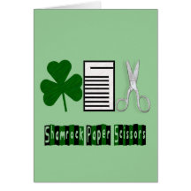 Shamrock, Paper, Scissors-Greeting Card