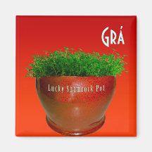 Shamrock Pot Fridge Magnet