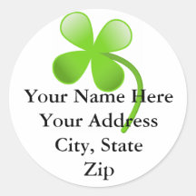 Shamrock Return Address Lable Stickers