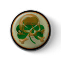Shamrock skull buttons