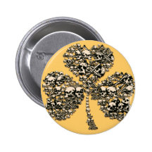 Shamrock Skulls Gothic Buttons